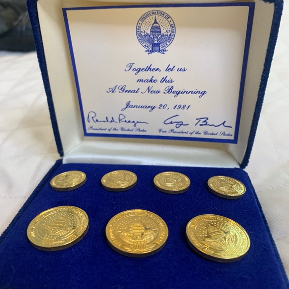 1980 Ronald Reagan Presidential Inaugural;U.S. Presidential Seal blazer button